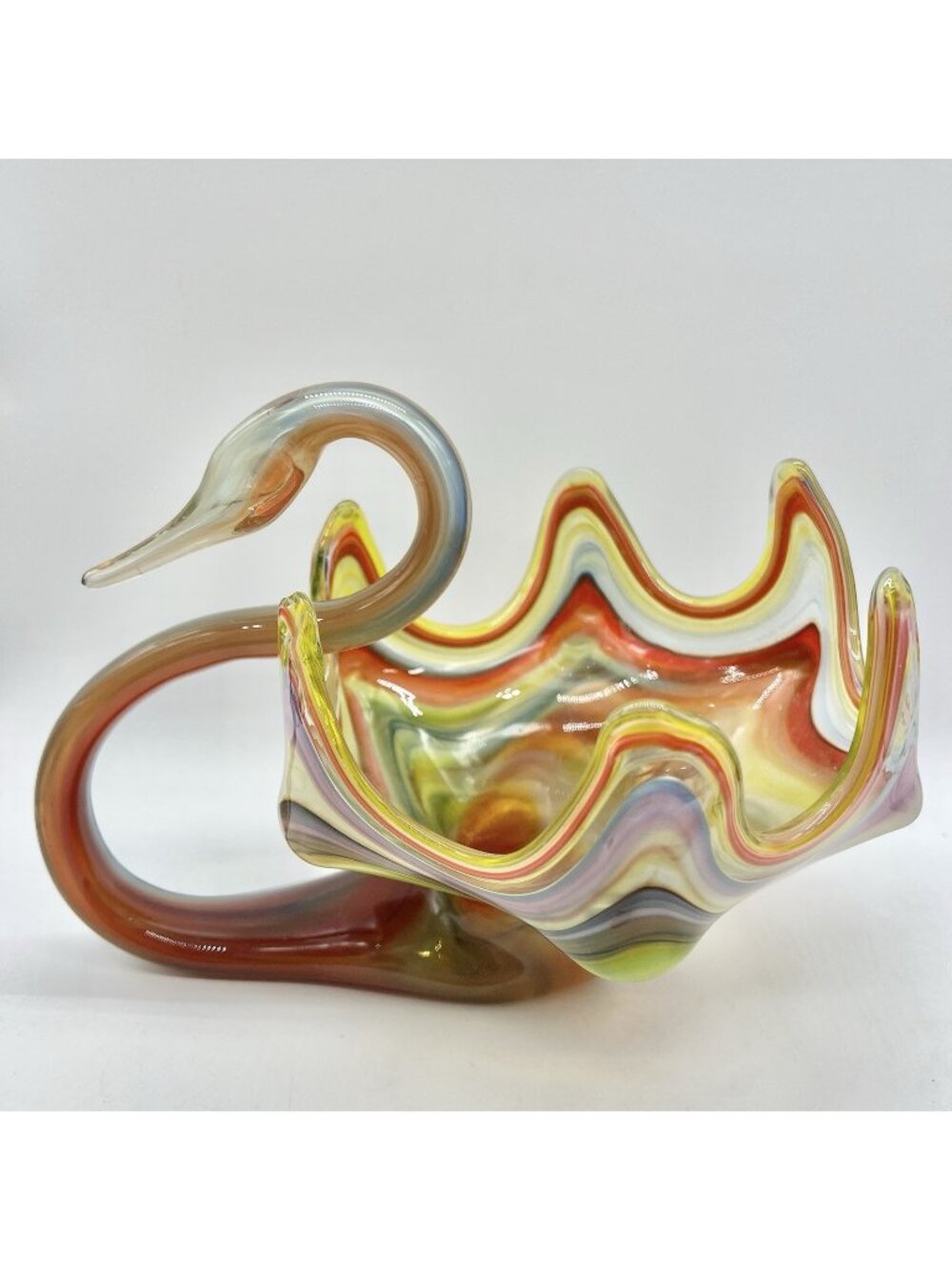 Vintage Sooner Swan Hand blown Swan Bowl Dish